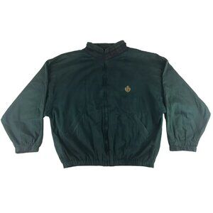 J. Riggings Mens Green Elastic Waist Pockets Full Zip Bomber Jacket Size L